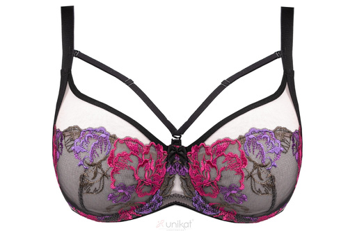 Estella Soft podprsenka - měkká, černá s výšivkou, elegantní a pohodlná