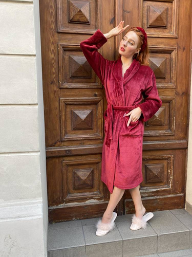 628 Abigail Dlouhý dámský župan Forex - bordó