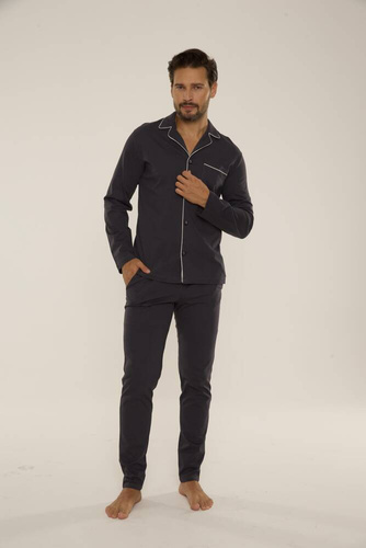 729 Norberto Pánské pyžamo De Lafense - grafitové