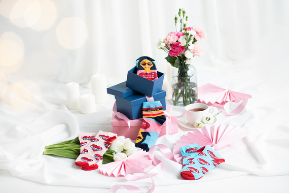 K89S Super Mama Foot Socks Italian Fashion - tmavě modrá/barevná