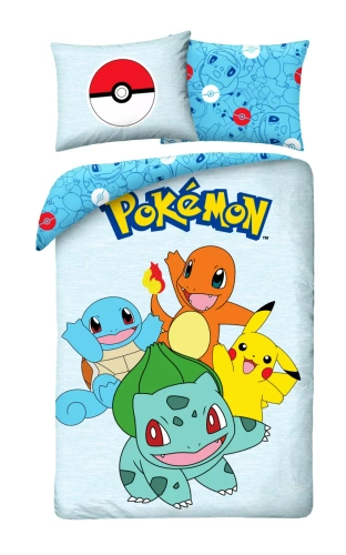 Pokemon Kids 12 bavlněné povlečení Halantex - 100% bavlna, zip, gramáž 115 g/m²