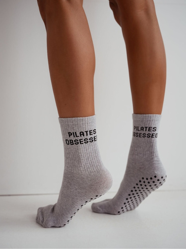 Ponožky Pilates Obsessed 1658-002 ABS Milena bavlněné protiskluz grey
