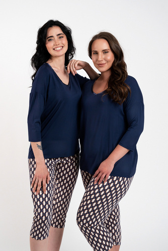 Milda Dámské pyžamo 3/4 rukávy, 3/4 kalhoty Italská móda