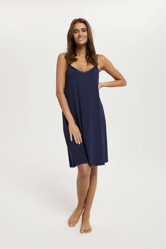 Song Dámská noční košile s úzkými ramínky Italian Fashion - tmavě modrá