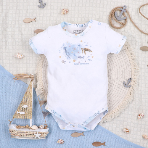 ABN-5448 Body z organické bavlny Sea Of Joy od Nini - organická bavlna, krátký rukáv