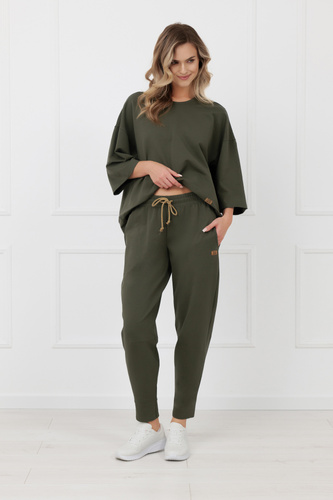 Kalhoty Kaori Italian Fashion 220 g/m² bavlna elastan