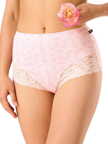 Dámské kalhotky LPF 585 růžovo-fialové maxi bikini, bavlna 95%, elastan, krajka