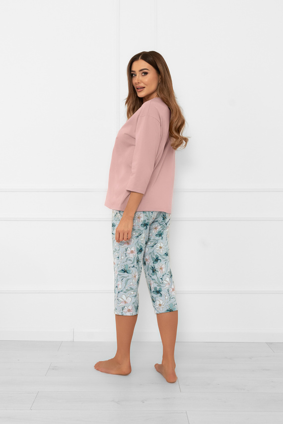 Dámské pyžamo Perlis - 3/4 rukáv a kalhoty, bavlna Italian Fashion