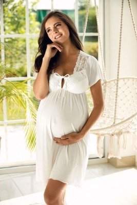 3012 Těhotenská a kojící noční košile Lupoline ecru