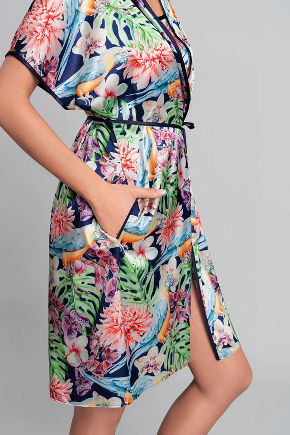 Polynesia Dámský župan Italian Fashion - květinový potisk