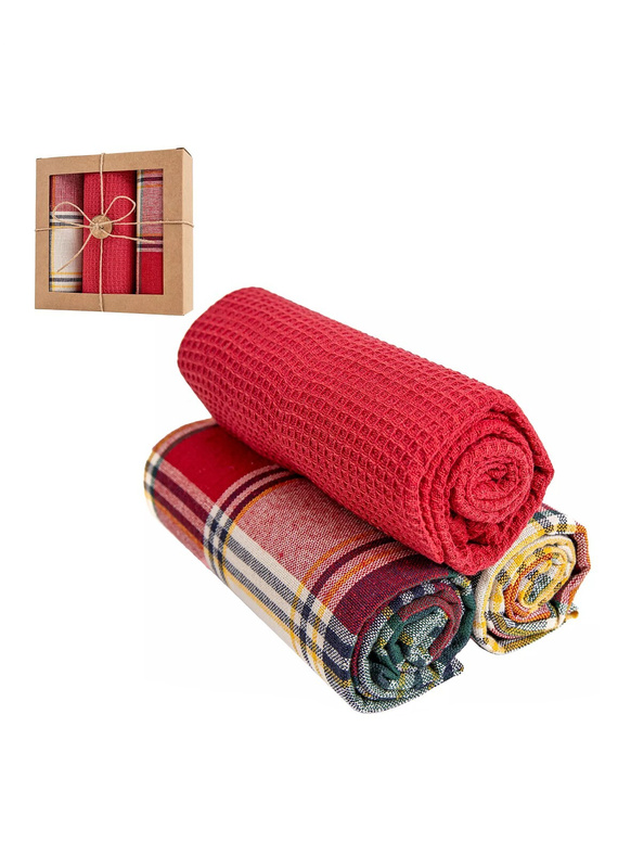 Kuchyňská sada Moraj MRK1500-002 - bavlněné utěrky 3 ks. v ozdobné krabičce