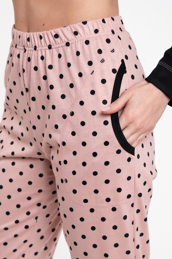 Bonilla Dámské pyžamo s dlouhým rukávem, dlouhé kalhoty Italian Fashion černá/potisk