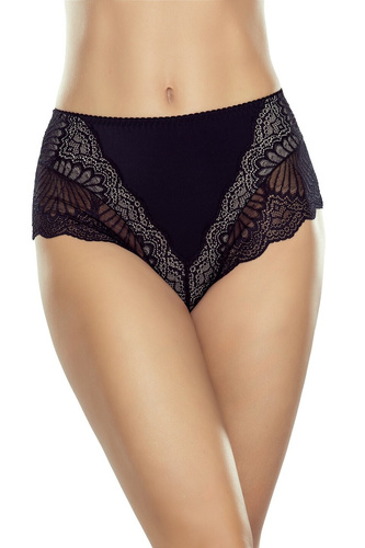 Eldar Viana černá - tvarující kalhotky, vysoký střih, krajkový lem, mikrovlákno