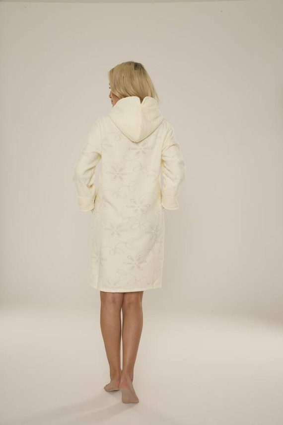 409 Žakárový krátký dámský župan De Lafense- ecru