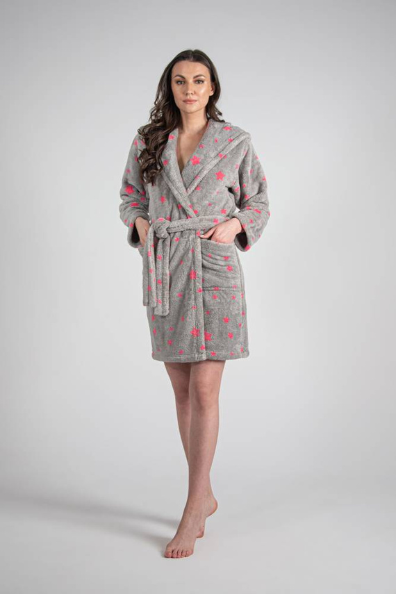 673 Stars Forex Dámský krátký župan - šedý