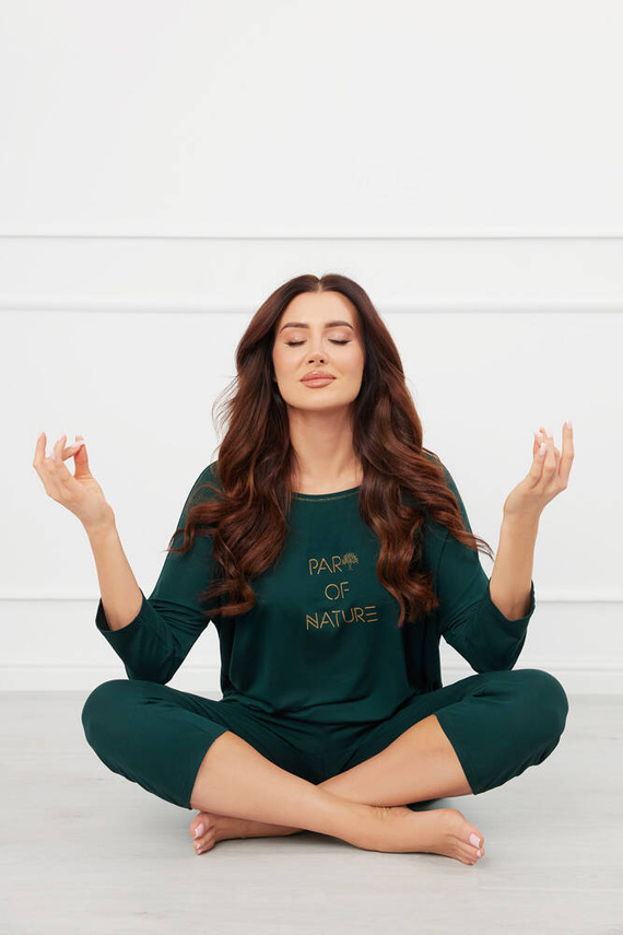 Natura Dámské 3/4 pyžamo Italian Fashion - zelené