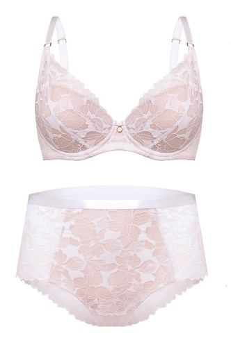 Vysoké kalhotky Hanna DW56 Nipplex bílé, plný střih, krajka, tvarování