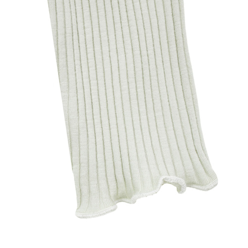 141525 Dívčí žebrované legíny Nicol - bavlna s elastanem, s volánem, olivově zelené