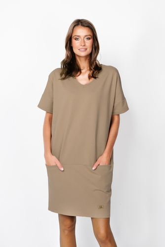 Karina Dámská tunika s krátkým rukávem Italian Fashion - velbloudí barva