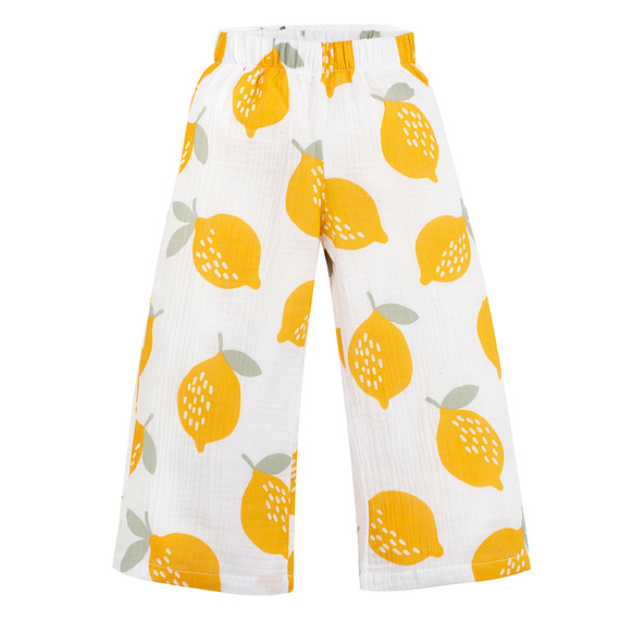 Lemons mušelínové kalhoty culotte Pinokio - letní lehkost, bavlna