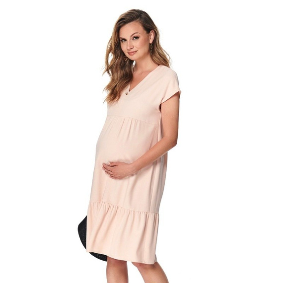 Lelez sukienka ciążowa 9fashion pudrowy róż