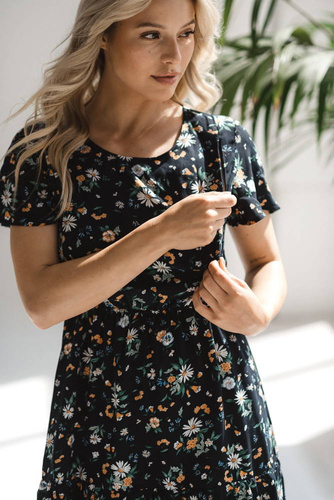 Lovely Dress sukienka ciążowa i do karmienia Milk&Love granatowa w rumianki