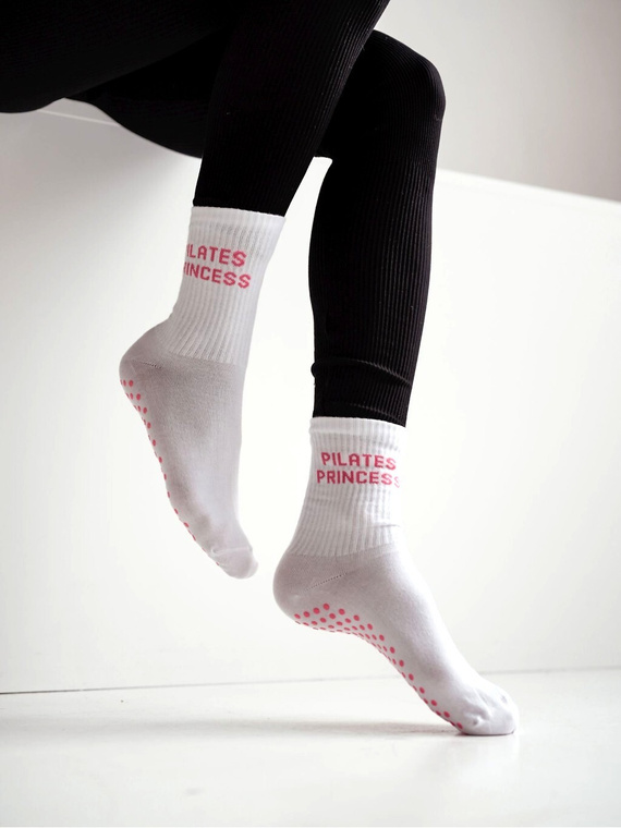 Ponožky Pilates Princess 1658-001 ABS Milena bavlněné protiskluz white 1