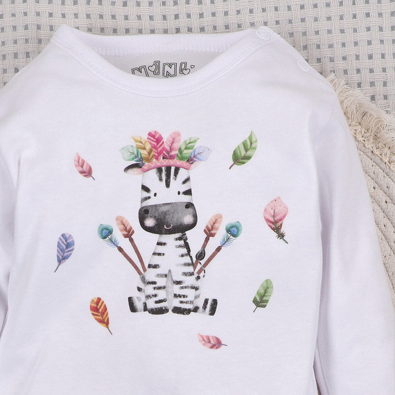 ABN-5550 Dětské body Nini Happy Animals z organické bavlny - pohodlí, bezpečnost a styl