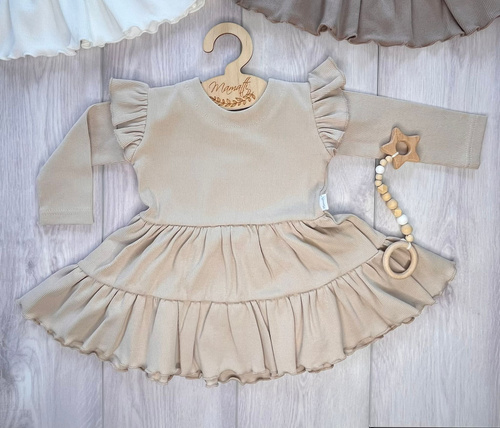 Mamatti SP512 Dívčí šaty s motýlkovými rukávy 97% bavlna