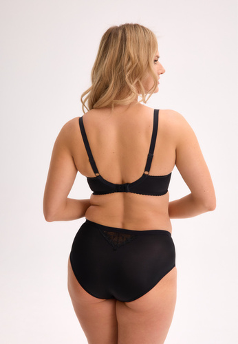 BS 051 Kiara Gaia soft bra - měkká, černá, výšivky a tyl, s kosticemi