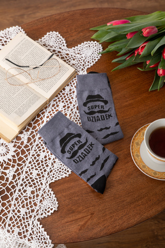 M40D Super Grandpa Dlouhé ponožky Italian Fashion - graphite