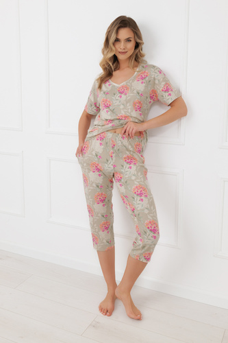 Dámské pyžamo Harmonia Italian Fashion kalhoty s krátkým rukávem 3/4 viskóza