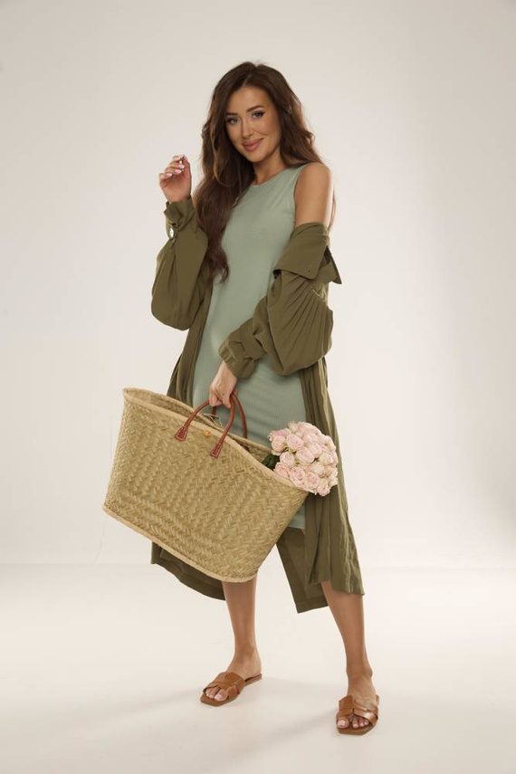 707 Freya Dámské šaty De Lafense - hrachová barva