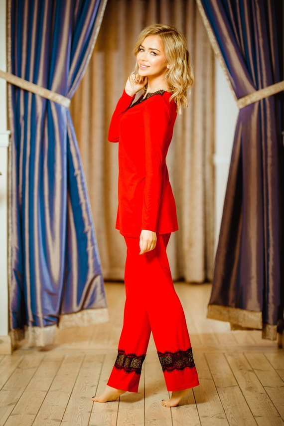 Kapas Dámské pyžamo Kalimo - červené