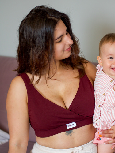 Milk&Love Mombri Klasyk nepromokavá kojicí podprsenka claret
