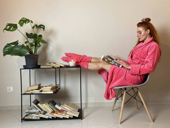 548 Melanie Dámský dlouhý župan Forex - malinový