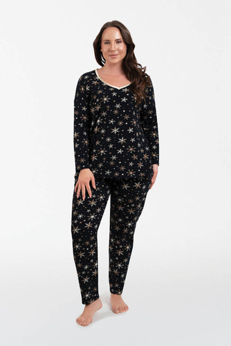 Laponia Dámské pyžamo s dlouhým rukávem, dlouhé kalhoty Italian Fashion - potisk