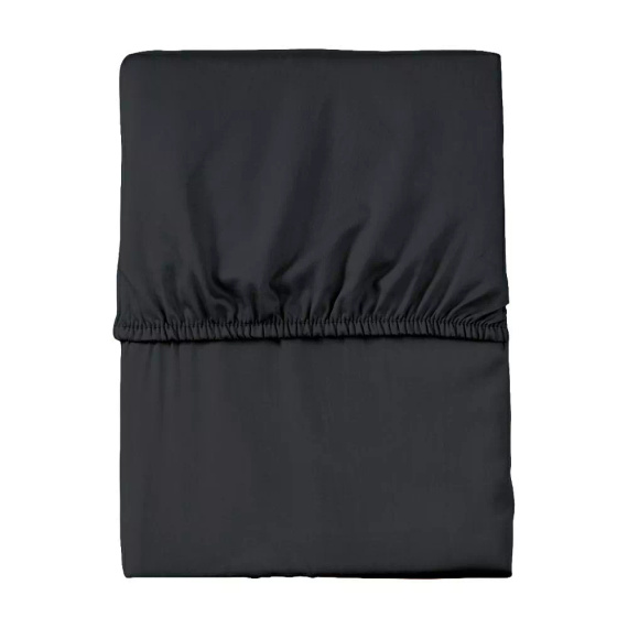 Mikrosaténové prostěradlo s gumou Poly Detexpol hladké a pohodlné black