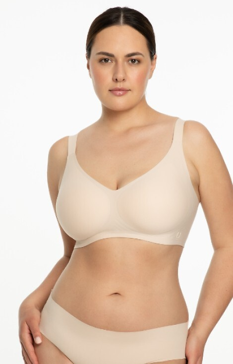 Jelly Bra Comfort Julimex black beige - podprsenka bez kostic pro velká prsa
