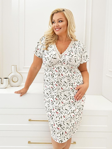 Dámská noční košile Melisa Donna – viskóza, výstřih do V s krajkou