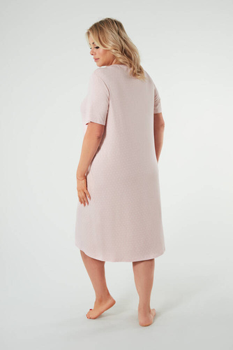 Puntini Dámská noční košile s krátkým rukávem Italian Fashion - pudrově růžová