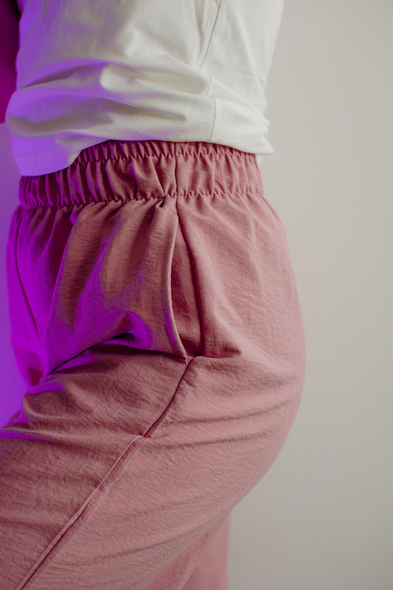 Maeve 875 De Lafense dámské pyžamové kalhoty - dlouhé, hladké, s kapsami - růžové