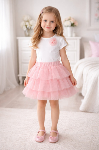 Dívčí tylová sukně Bambarillo lehká elegantní pohodlná na den pink