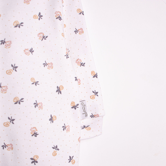 220031 Kojenecký overal Nicol 100% bavlna květiny s ťapkami