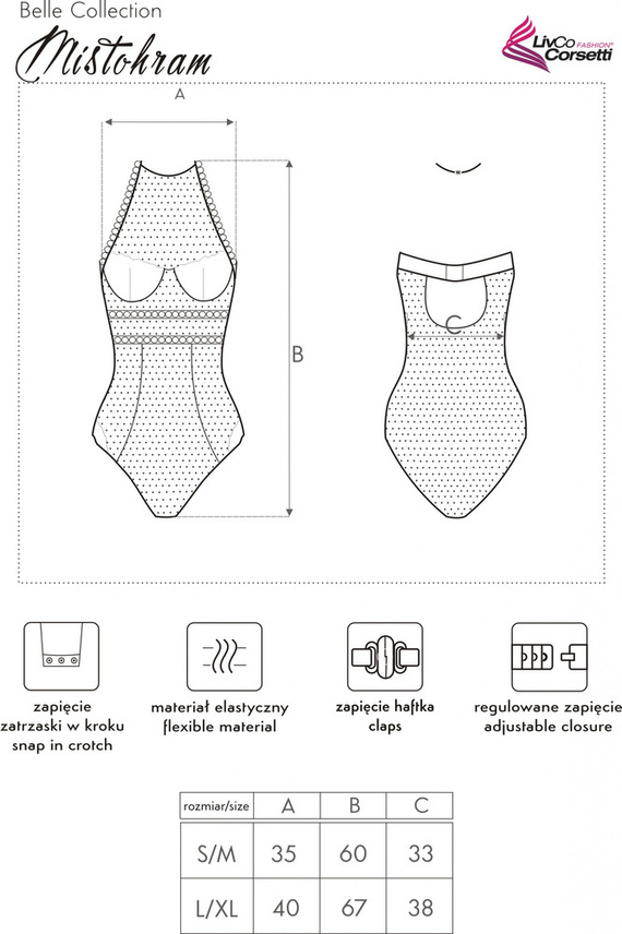 Mistohram LC 90610 Dámské tělo LivCo Corsetti Fashion