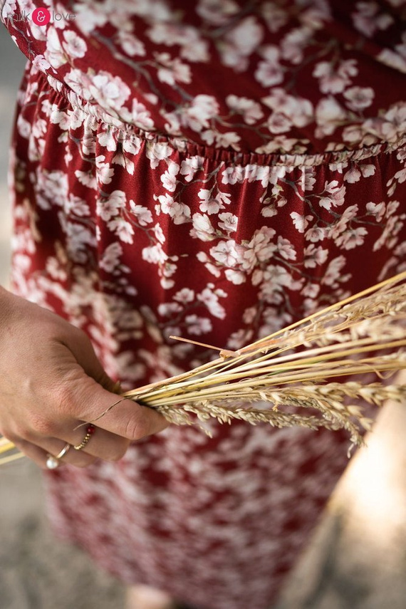 Sukienka ciążowa i do karmienia Two Ways LONG Milk&Love granatowa w tropikalne liście 