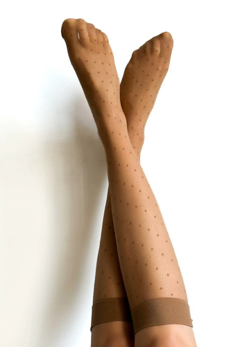 Podkolenky Veneziana visone Puntini - jemné, s netlačícím lemem | Pohodlí a elegance