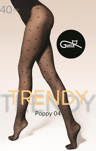 Poppy wz. 04 Gatta Trendy dámské punčochové kalhoty 40 den s jemným vzorem