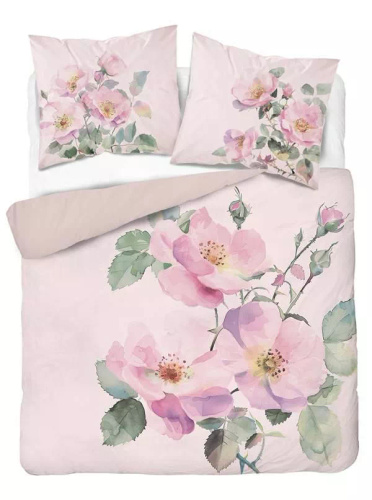 5426 3D ložní prádlo z mikrovlákna v pastelových barvách divokých růží - Detexpol
