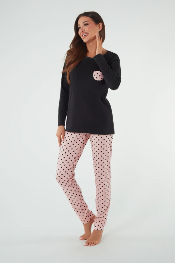 Buscato Dámské pyžamo s dlouhým rukávem, dlouhé kalhoty Italská móda